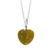 Sterling Silver Connemara Slim Bail Medium Carved Heart Necklace D