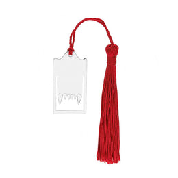 Sterling Silver Dracula Fangs Red Tassel Bookmark G990