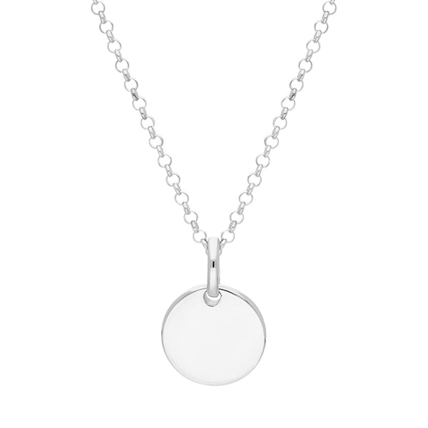 Sterling Silver Flat Disk Necklace, 0032HK 2077