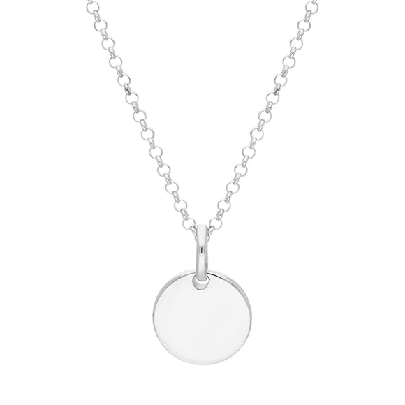 Sterling Silver Flat Disk Necklace, 0032HK 2077
