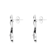 Sterling Silver Freshwater Pearl Scrollwork Drop Earrings