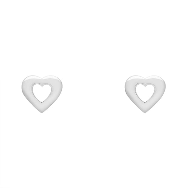 Sterling Silver Heart Stud Earrings D, E1971.