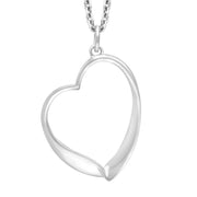 Sterling Silver Large Open Heart Necklace D