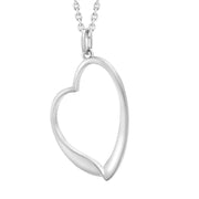 Sterling Silver Large Open Heart Necklace D P2641