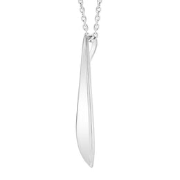 Sterling Silver Long Ridged Tear Drop Necklace D