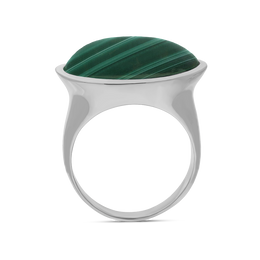 Sterling Silver Malachite Oval Statement Ring, R838_2.