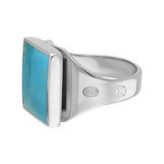 Sterling Silver Turquoise Hallmark Small Square Ring