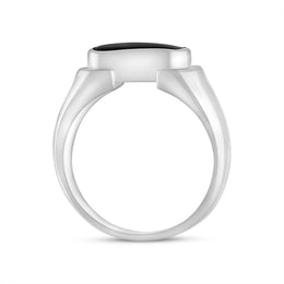 Sterling Silver Whitby Jet Oval Dodgem Ring