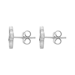 Sterling Silver Whitby Jet Eden Marquise Flower Stud Earrings