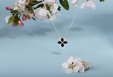 Sterling Silver Whitby Jet Bloom Large Flower Ball Edge Necklace N1156