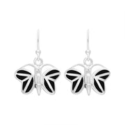 Sterling Silver Whitby Jet Butterfly Earrings E886