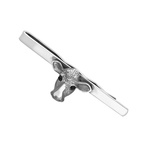 Sterling Silver Whitby Jet Cow Tie Slide CL556