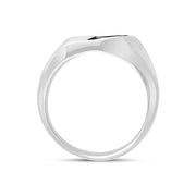 Sterling Silver Whitby Jet Gothic Filigree Fan Ring