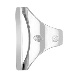 Sterling Silver Whitby Jet Hallmark Large Square Ring