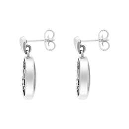 Sterling Silver Whitby Jet Mary Modena Drop Earrings