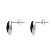 Sterling Silver Whitby Jet Oval Offset Stud Earrings E1659_2