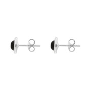 Sterling Silver Whitby Jet Round Stud Earrings, E987_2.