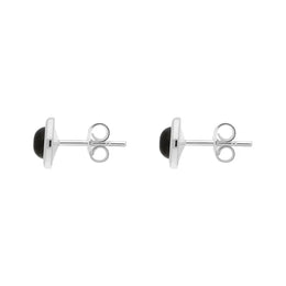Sterling Silver Whitby Jet Round Stud Earrings, E987_2.
