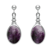 Sterling Silver Blue John Oval Four Piece Set. S019 