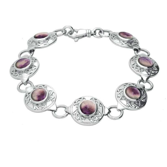 Sterling Silver Whitby Jet Celtic Oval Four Piece Set, S013 