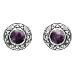 Sterling Silver Whitby Jet Celtic Oval Four Piece Set, S013 