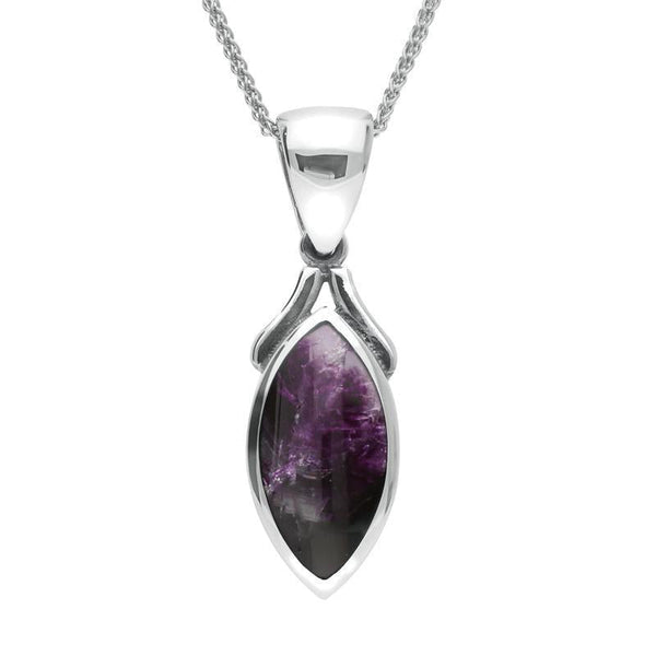 Sterling Silver Blue John Marquise Necklace, P388.