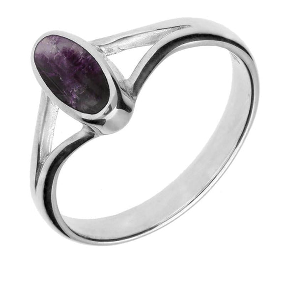 Sterling Silver Blue John Oval Four Piece Set. S019 