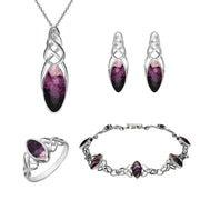 Sterling Silver Blue John Celtic Marquise Piece Set, S012