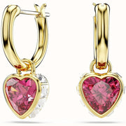 Swarovski Chroma Gold-Tone Plated Crystal Drop Heart Earrings