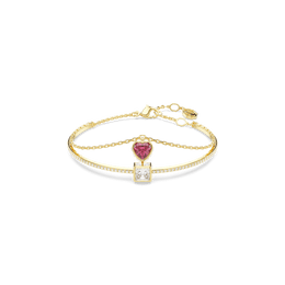 Swarovski Chroma Gold-Tone Plated Crystal Heart Bangle