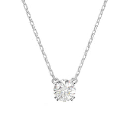 Swarovski Constella Rhodium Plated White Crystal Solitaire Pendant 5636706