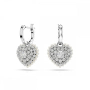 Swarovski Hyperbola Rhodium Plated Crystal Heart Earrings