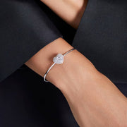 Swarovski Idyllia Rhodium Plated Crystal Heart Bangle