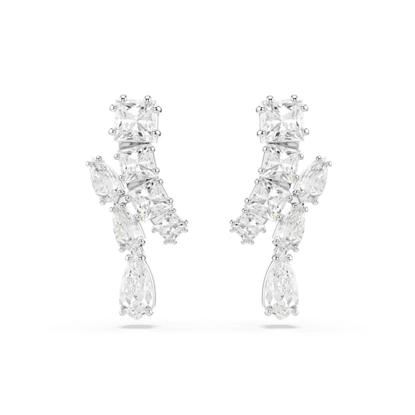 Swarovski Matrix Rhodium Plated Crystal Drop Earrings
