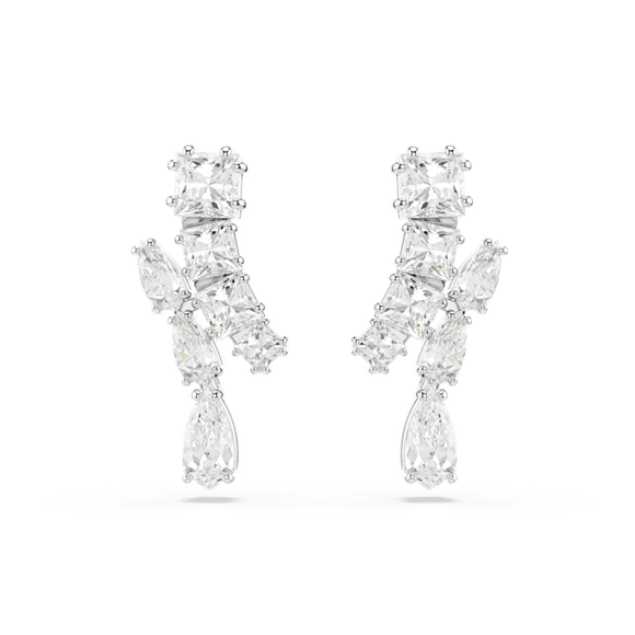 Swarovski Matrix Rhodium Plated Crystal Drop Earrings