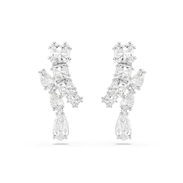 Swarovski Matrix Rhodium Plated Crystal Drop Earrings