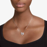 Swarovski Matrix Rhodium Plated Crystal Heart Necklace