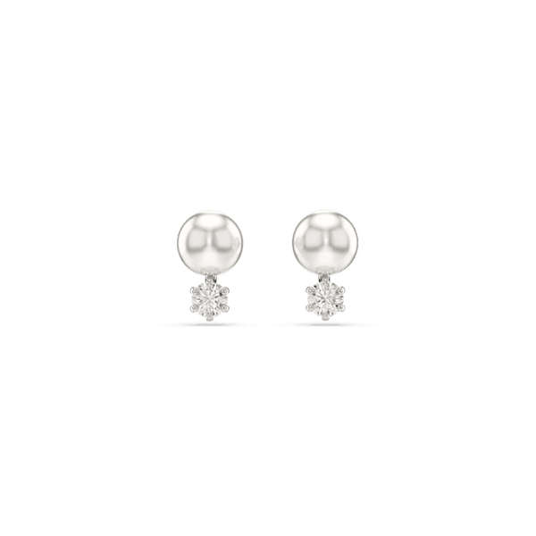 Swarovski Matrix Rhodium Plated Crystal Pearl Earrings