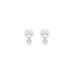 Swarovski Matrix Rhodium Plated Crystal Pearl Earrings
