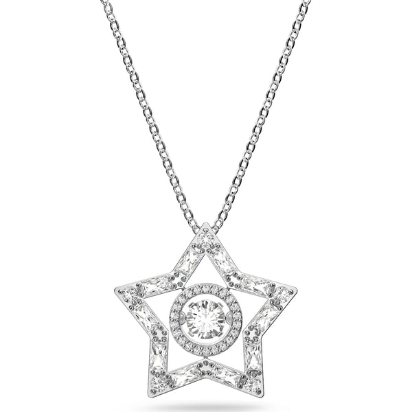 Swarovski Stella Rhodium Plated White Crystal Star Pendant, 5617919