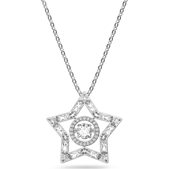 Swarovski Stella Rhodium Plated White Crystal Star Pendant, 5617919