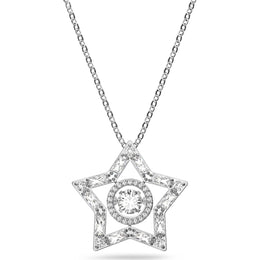 Swarovski Stella Rhodium Plated White Crystal Star Pendant, 5617919