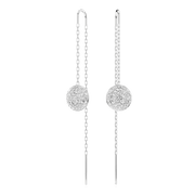 Swarovski Sublima Rhodium Plated Crystal Drop Earrings