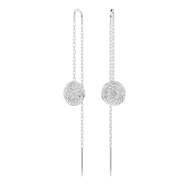 Swarovski Sublima Rhodium Plated Crystal Drop Earrings