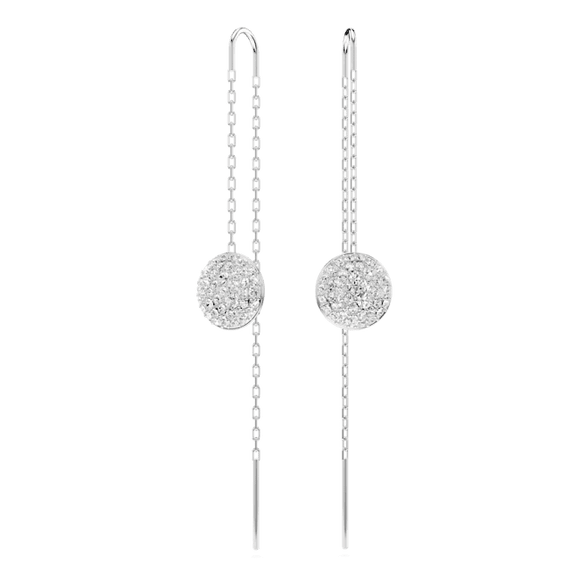 Swarovski Sublima Rhodium Plated Crystal Drop Earrings
