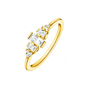 Thomas Sabo Charm Club Yellow Gold Plated Vintage White Stones Ring TR2347-414-14