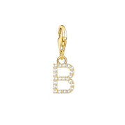 Thomas Sabo Charmista Gold Plated Sterling Silver Letter B Charm Pendant