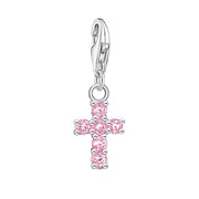 Thomas Sabo Charmista Sterling Silver Pink Cross Charm Pendant