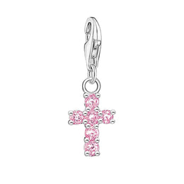 Thomas Sabo Charmista Sterling Silver Pink Cross Charm Pendant
