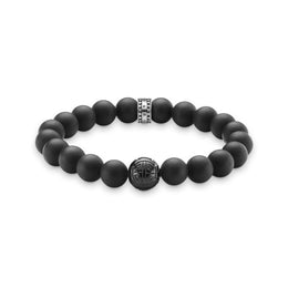 Thomas Sabo Rebel At Heart Black Obsidian Bracelet, A1085-023-11.